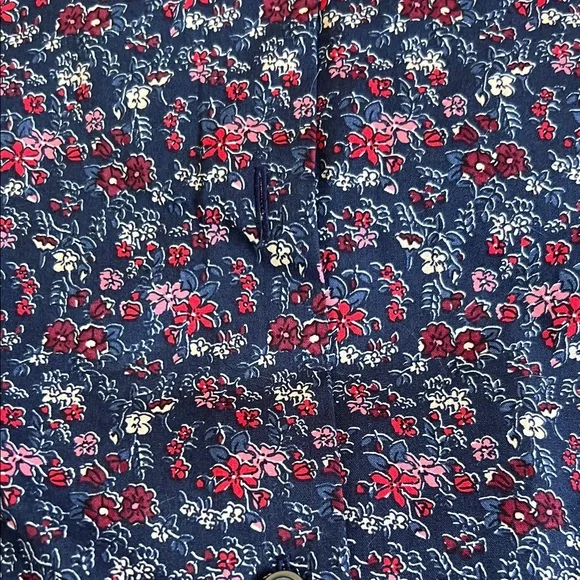 Express Men's Navy Shirt with Pink Floral Print - Picture 4 of 5